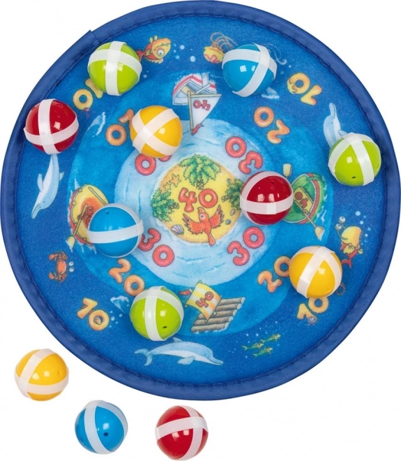 Goki terč na suchý zip s 12 míčky – oceán
