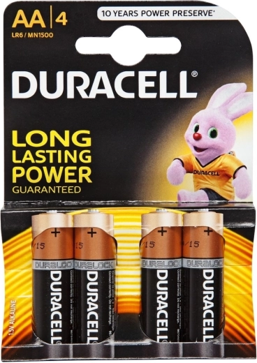 Tužkové baterie AA DURACELL Basic LR6, 1,5 V, 4 ks