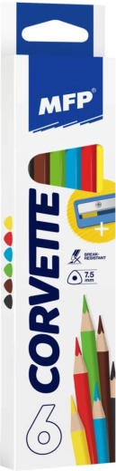 Pastelky MFP trojhranné 6 ks s ořezávátkem