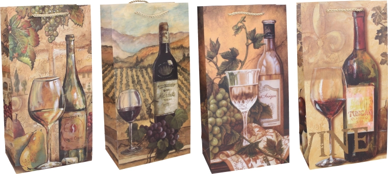 Dárková taška na 2 láhve M, 18 × 35 × 9 cm, celoroční