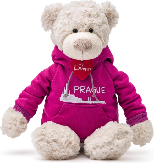 Medvěd Spencer v růžové mikině Praha 35 cm