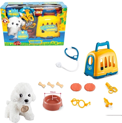 Veterinářský set s přepravkou a bišonkem