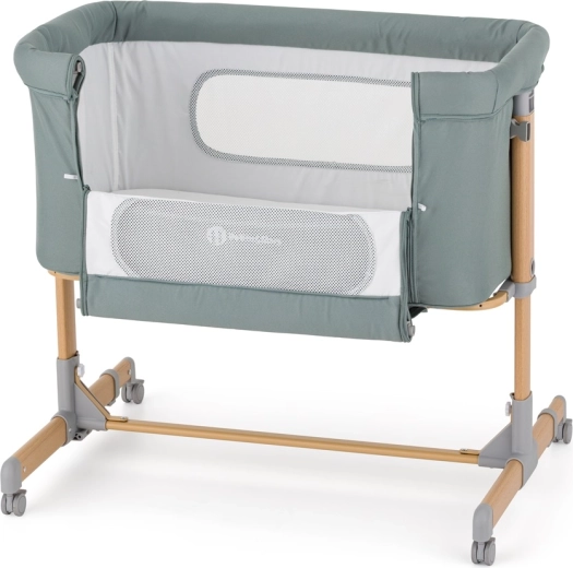 Petite&Mars polohovatelná dětská postýlka Grace Compact Foggy Green