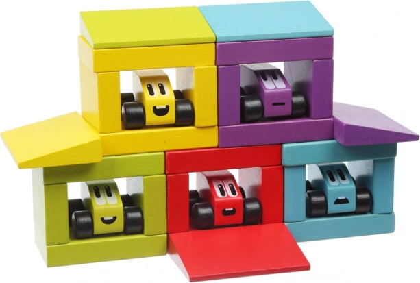 Veselé závody CUBIKA – dřevěná stavebnice 30 dílů