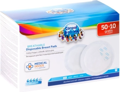 Canpol babies tvarované prodyšné prsní vložky 3D, 60 ks (50 + 10 zdarma)