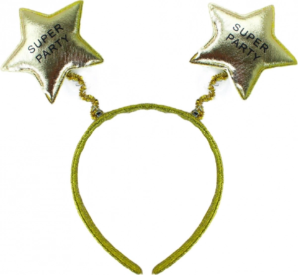 Karnevalová čelenka Super Párty ve zlaté barvě