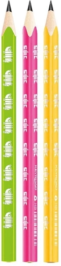 Grafitové tužky Keyroad Neon Jumbo trojhranné HB, 6 ks