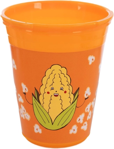 Pohár na snack s víčkem 0,55 l, oranžový