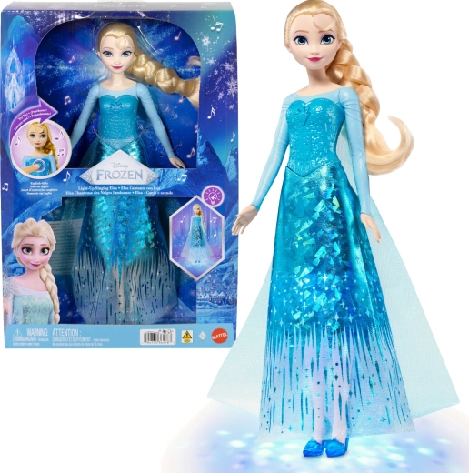 Mattel Disney Frozen zpívající panenka Elsa s magickými světýlky 30 cm