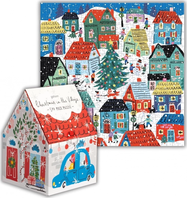 Čtvercové puzzle Vánoce ve vsi 500 dílků