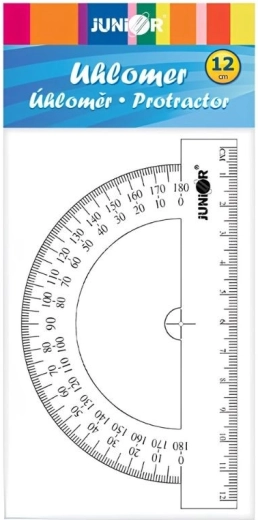 Průhledný úhloměr 12 cm