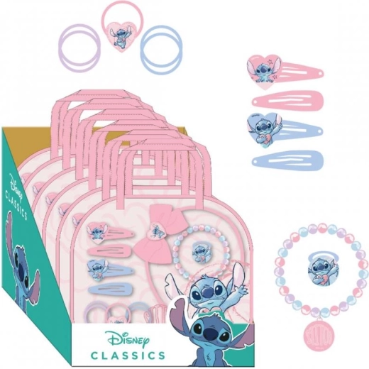 Dárková sada doplňků do vlasů STITCH, 12 ks