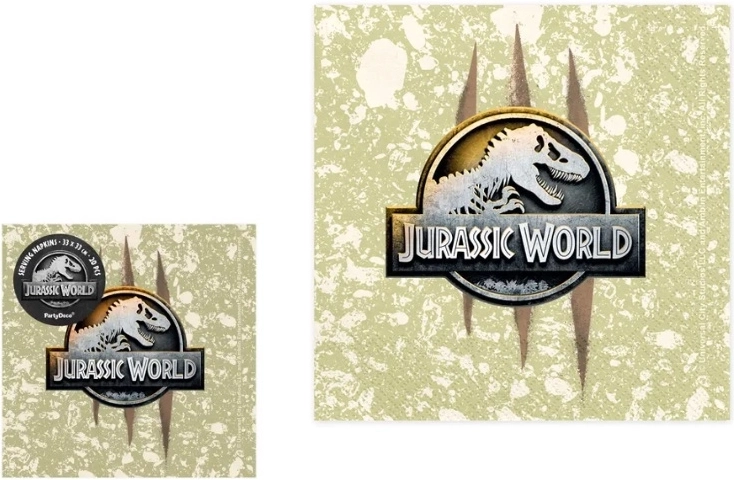 Papírové ubrousky Jurassic World 33 × 33 cm, 20 ks