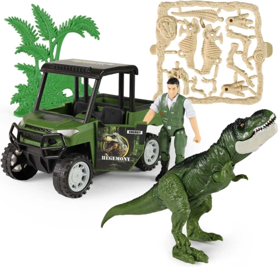 Akční sada dino park s autem a dinosaurem se zvukem