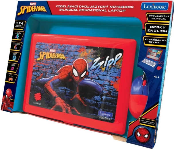 Lexibook česko‑anglický vzdělávací notebook SPIDER-MAN pro děti