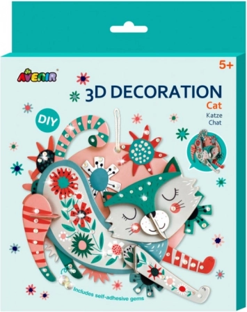 3D dekorace – kočka z papíru FSC