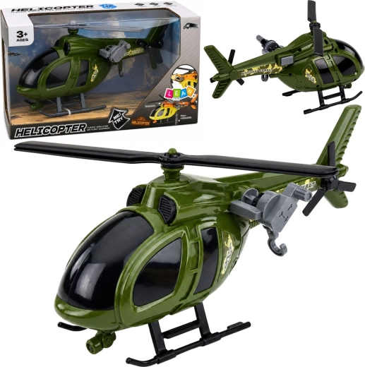 Vojenský helikoptéra na hraní se světly a zvuky, zelená