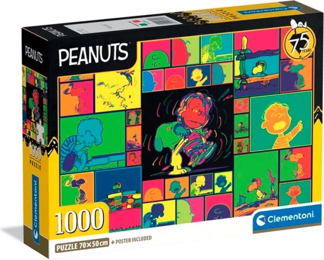 Clementoni puzzle Peanuts barevná koláž 1000 dílků
