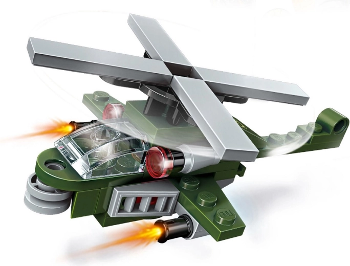 Qman amphibious panzer – bojový vrtulník Dolphin (45 dílků)
