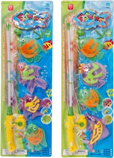 Svítící dětský rybářský prut s magnetickými rybkami