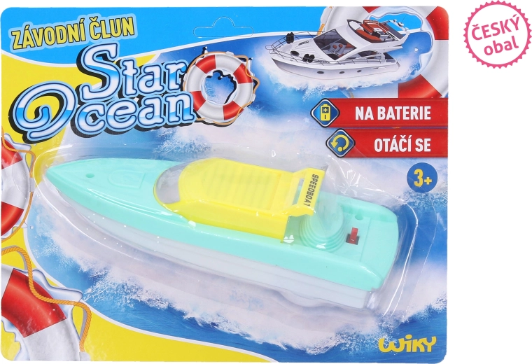 Plastová závodní loďka do vody 18 cm na baterie
