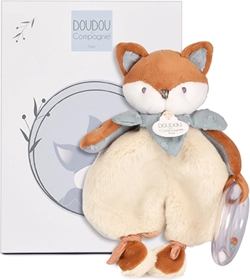 Doudou dárková sada plyšová liška Timo s chrastítkem 18 cm