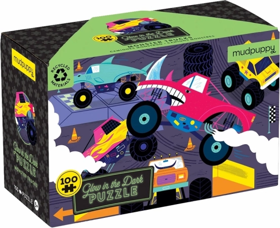 Puzzle Svítící Monster Trucks od Mudpuppy - 100 dílků