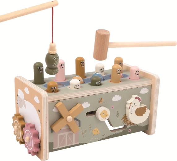 Dřevěná multifunkční zatloukačka Farma 2Kids Toys