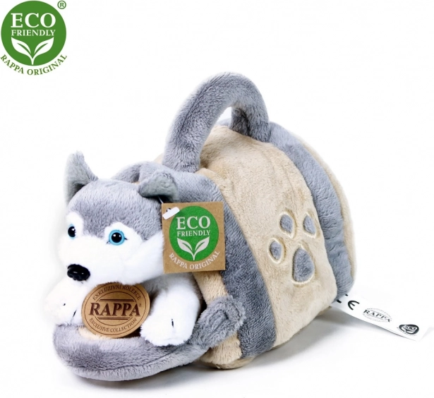 Plyšový husky s přenosnou boudou 13 cm eco-friendly