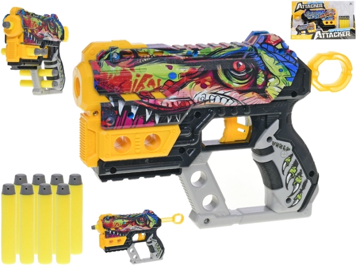 Pistole na pěnové náboje 22,5 cm – dino nebo graffiti