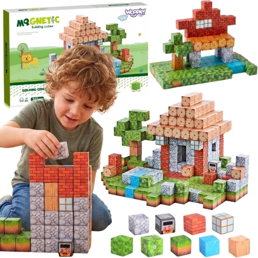 Woopie magnetické stavební kostky World of Blocks 108 dílků