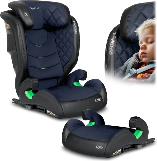 Dětská autosedačka Nukido Louis 100–150 cm ISOFIX, černo‑námořnická