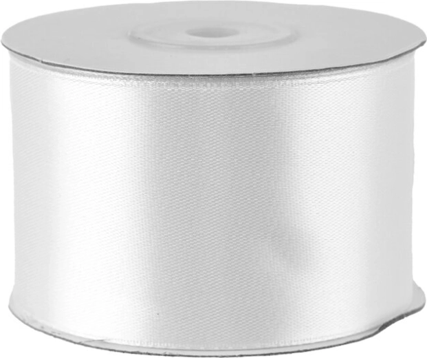 Saténová stuha bílá 50 mm, 25 m