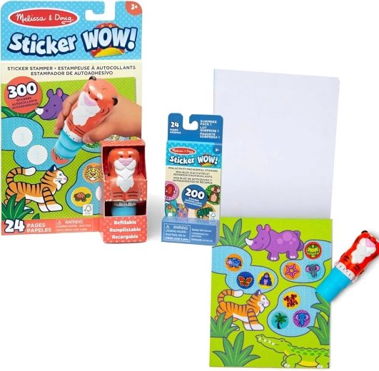 Melissa & Doug Sticker WOW! tygr – razítko se samolepkami a aktivitní knížka