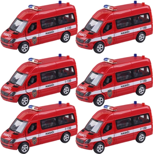 Kovový hasičský vůz Mercedes‑Benz 1:32 se světly a zvuky