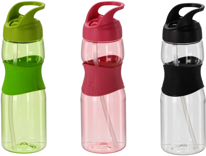 Láhev na vodu s brčkem 730 ml – mix barev