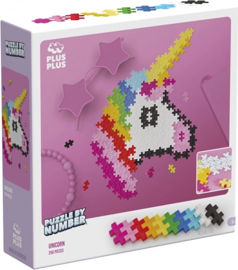 Plus Plus Puzzle podle čísel - Jednorožec 250 ks