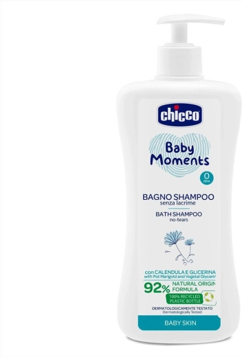 Chicco Baby Moments sprchový gel 2v1 na vlasy a tělo s dávkovačem 750 ml