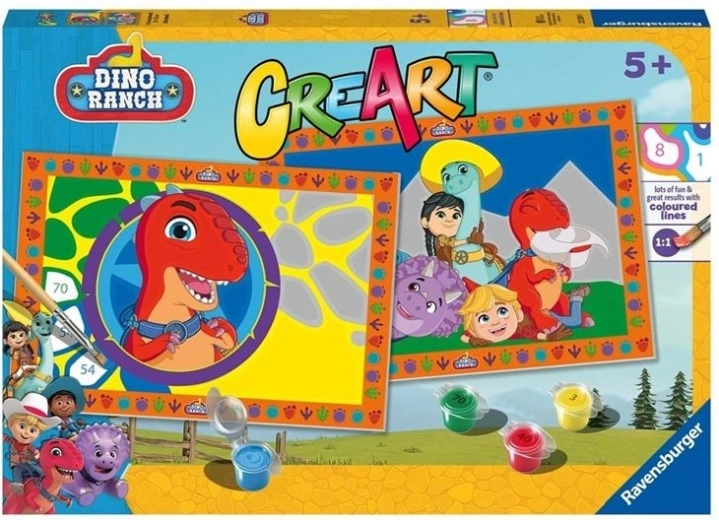 Ravensburger CreArt Junior Dino Ranch – malování podle čísel pro děti