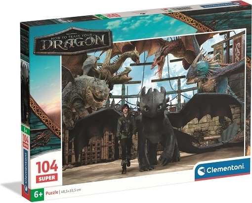 Clementoni SuperColor puzzle Jak vycvičit draka 104 dílků