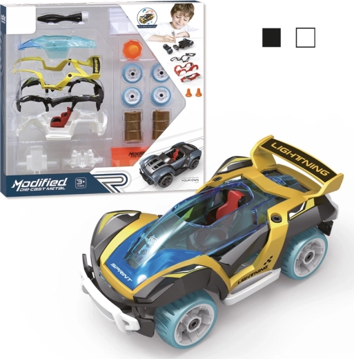 Stavebnice auto 1:32, 17 dílů – žluté