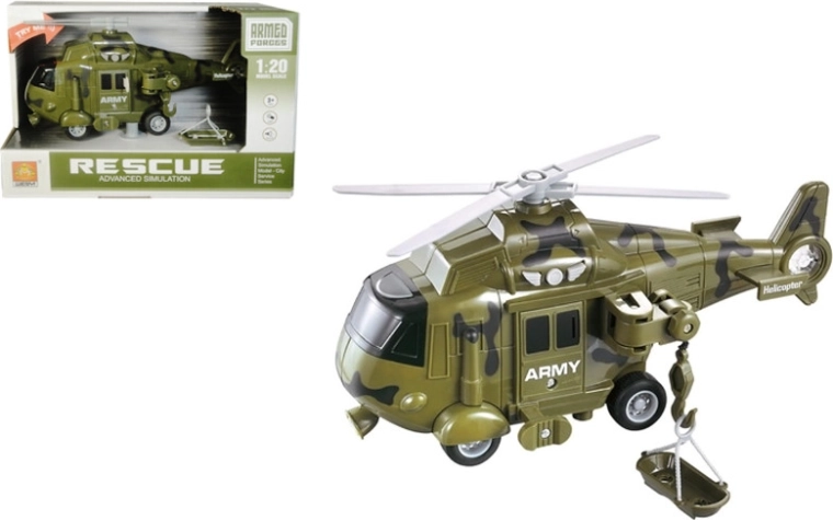 Vojenská helikoptéra se světlem a zvukem
