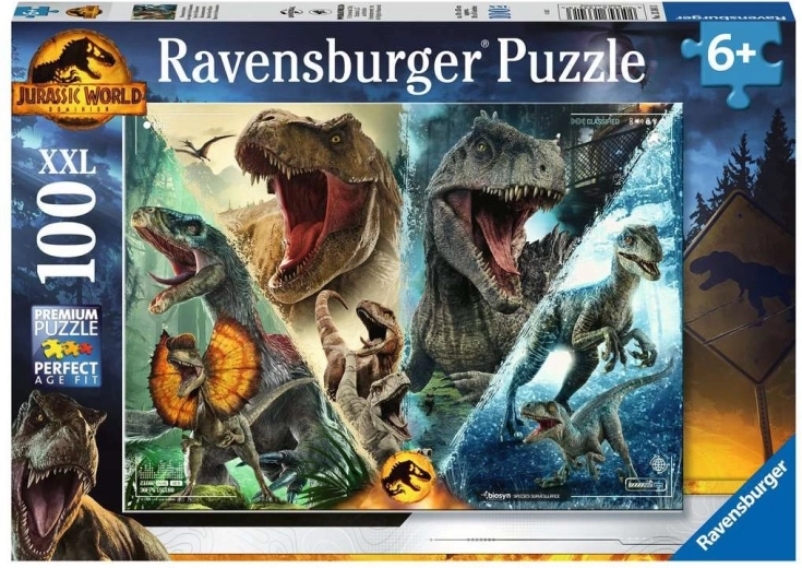 Ravensburger puzzle Jurský svět: Nadvláda – monitoring druhů XXL 100 dílků