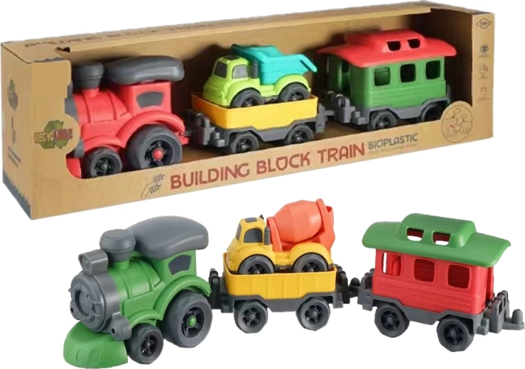 Bioplastový vláček s vagóny a míchačkou 47 cm