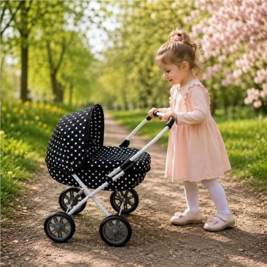New Baby dětský kočárek pro panenky Anička černý