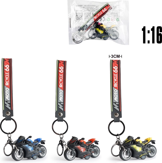 Přívěsek na klíče s kovovým modelem motorky DUCATI 1:16