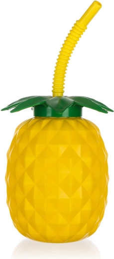 Láhev s brčkem Pineapple 880 ml plastová