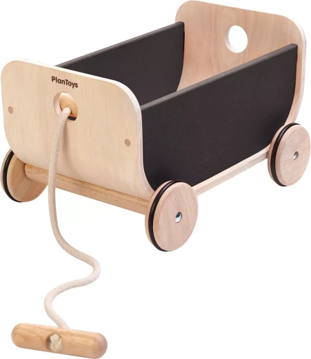 PlanToys dřevěný vozík černý