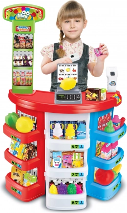 Dětský supermarket s pokladnou a skenerem 51 × 27 × 78 cm