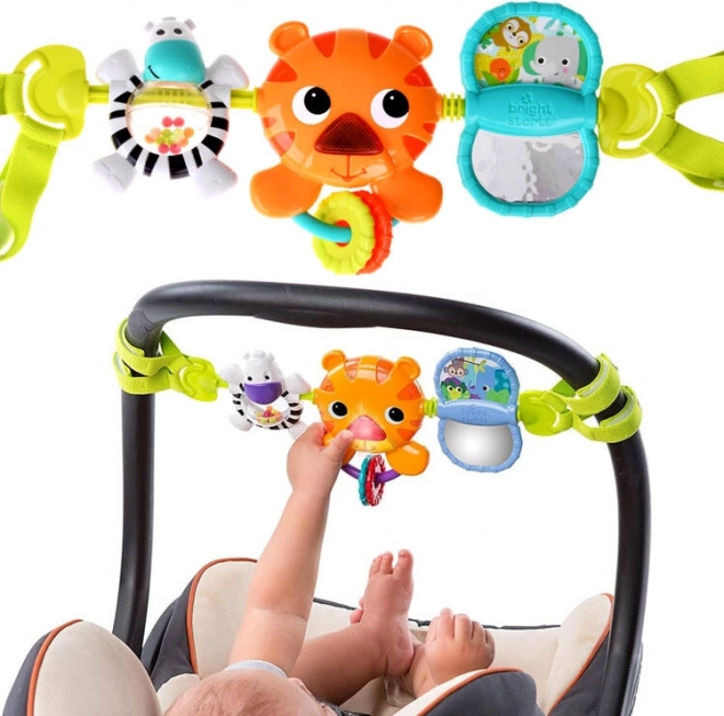 Závěsná hračka na kočárek a autosedačku se zvuky a zrcadlem